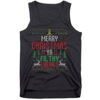 Merry Christmas Liberals Filthy Ya Funny Xmas AntiBiden  Tank Top