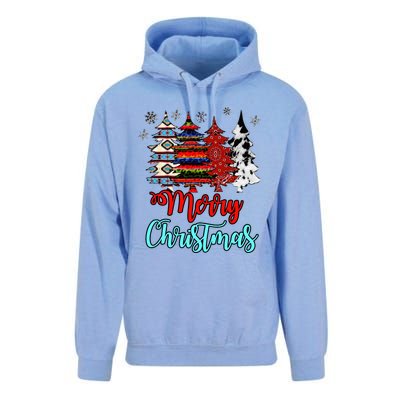 Merry Christmas Leopard Tie Dye Western Xmas Trees Unisex Surf Hoodie