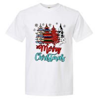 Merry Christmas Leopard Tie Dye Western Xmas Trees Garment-Dyed Heavyweight T-Shirt