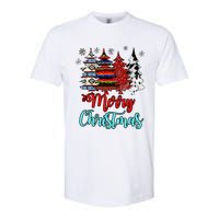 Merry Christmas Leopard Tie Dye Western Xmas Trees Softstyle CVC T-Shirt