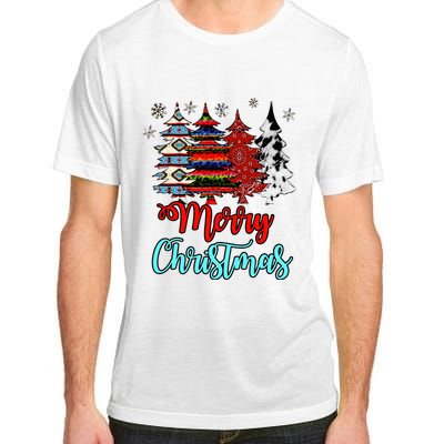 Merry Christmas Leopard Tie Dye Western Xmas Trees Adult ChromaSoft Performance T-Shirt