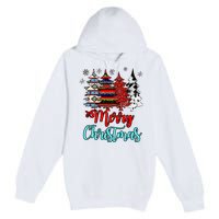 Merry Christmas Leopard Tie Dye Western Xmas Trees Premium Pullover Hoodie