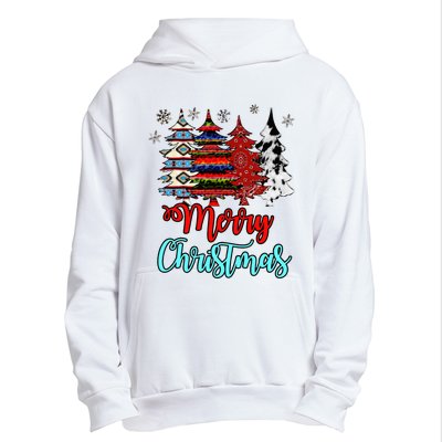 Merry Christmas Leopard Tie Dye Western Xmas Trees Urban Pullover Hoodie