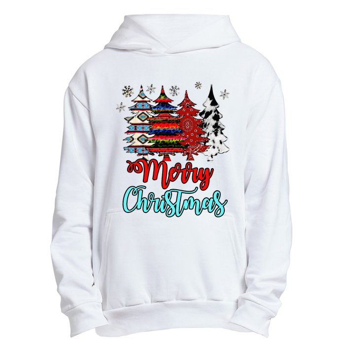 Merry Christmas Leopard Tie Dye Western Xmas Trees Urban Pullover Hoodie