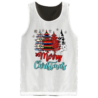 Merry Christmas Leopard Tie Dye Western Xmas Trees Mesh Reversible Basketball Jersey Tank