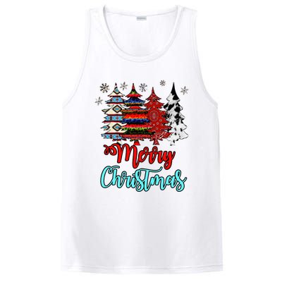 Merry Christmas Leopard Tie Dye Western Xmas Trees PosiCharge Competitor Tank