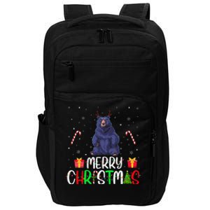 Merry Christmas Lights Bear Reindeer Hat Xmas Pjs Impact Tech Backpack