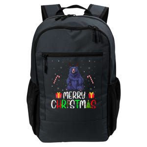 Merry Christmas Lights Bear Reindeer Hat Xmas Pjs Daily Commute Backpack