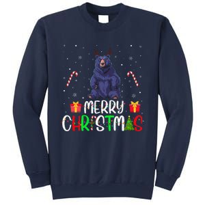 Merry Christmas Lights Bear Reindeer Hat Xmas Pjs Sweatshirt