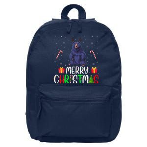 Merry Christmas Lights Bear Reindeer Hat Xmas Pjs 16 in Basic Backpack