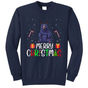 Merry Christmas Lights Bear Reindeer Hat Xmas Pjs Tall Sweatshirt