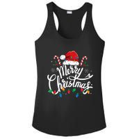 Merry Christmas Lights Red Santa Hat Xmas Family  Ladies PosiCharge Competitor Racerback Tank