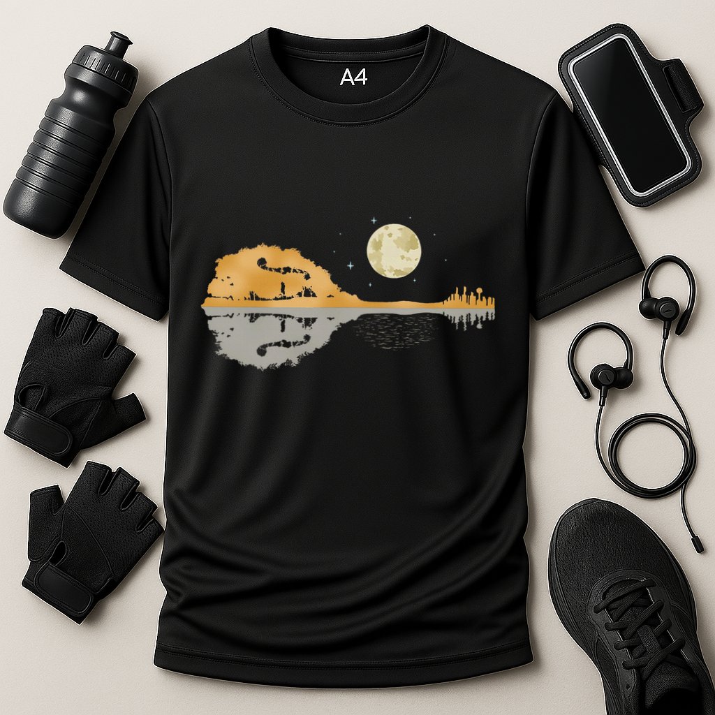 Mandolin Country Music Moon Bluegrass Cooling Performance Crew T-Shirt