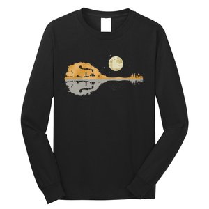 Mandolin Country Music Moon Bluegrass Long Sleeve Shirt