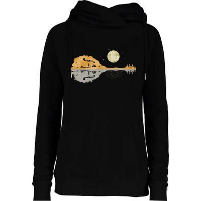 Mandolin Country Music Moon Bluegrass Womens Funnel Neck Pullover Hood