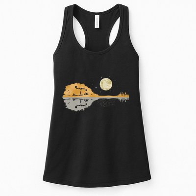 Mandolin Country Music Moon Bluegrass Womens Tank Top