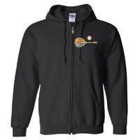 Mandolin Country Music Moon Bluegrass Full Zip Hoodie