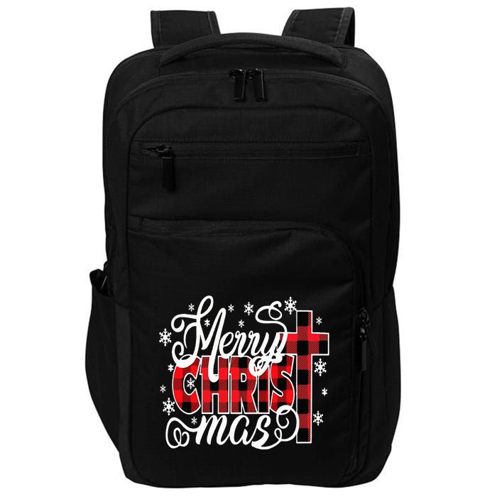 Merry Christ Mas Christian Jesus Christmas Pjs Xmas Pajamas Impact Tech Backpack