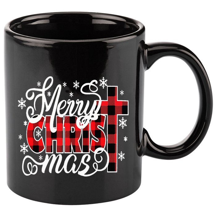 Merry Christ Mas Christian Jesus Christmas Pjs Xmas Pajamas 11oz C Handle Ceramic Mug