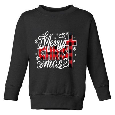 Merry Christ Mas Christian Jesus Christmas Pjs Xmas Pajamas Toddler Sweatshirt