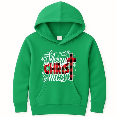 Merry Christ Mas Christian Jesus Christmas Pjs Xmas Pajamas Kids Hoodie