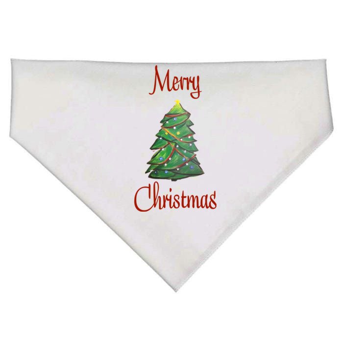 Merry Christmas USA-Made Doggie Bandana