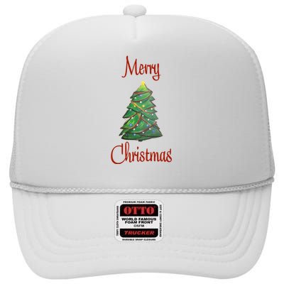 Merry Christmas High Crown Mesh Back Trucker Hat