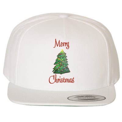 Merry Christmas Wool Snapback Cap