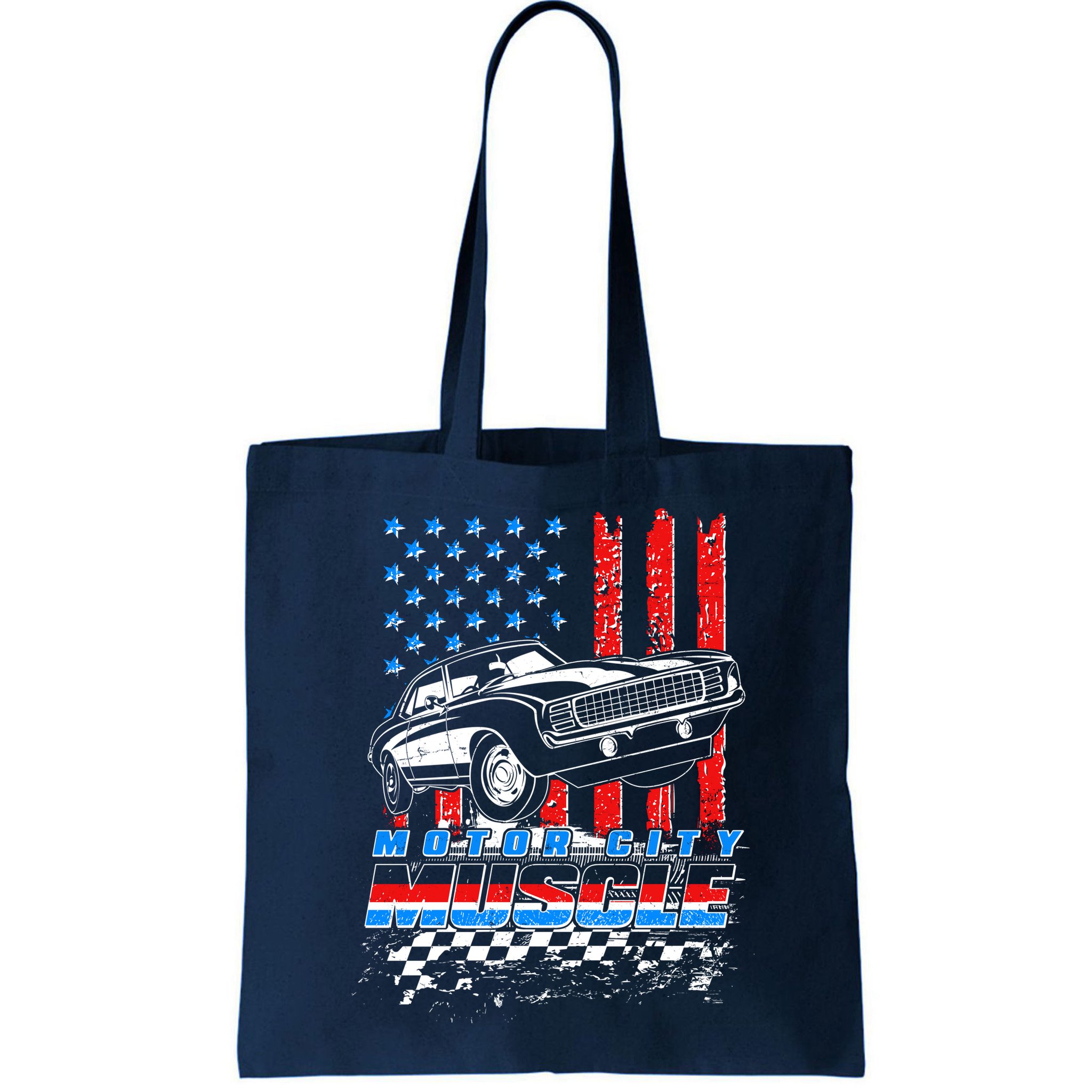 Motor City Muscle American USA Flag Muscle Car Fan Bag