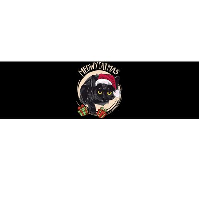 Meowy Catmas Merry Catmas Black Cat Christmas Funny Xmas Bumper Sticker