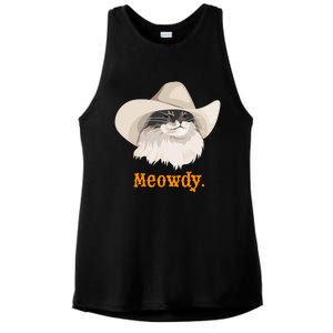 Meowdy Cat Meme Ladies PosiCharge Tri-Blend Wicking Tank