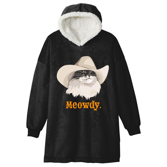 Meowdy Cat Meme Hooded Wearable Blanket