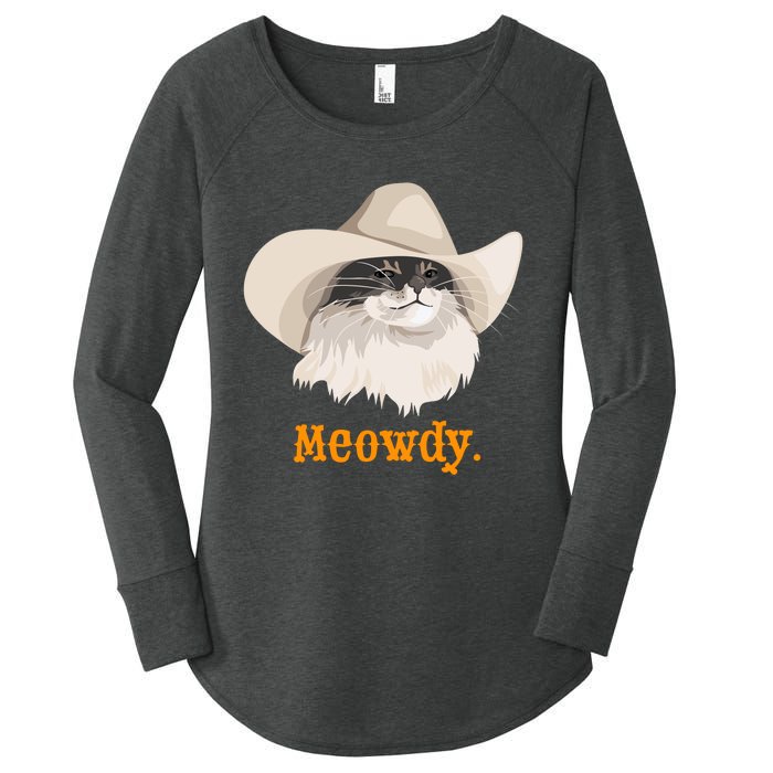 Meowdy Cat Meme Women's Perfect Tri Tunic Long Sleeve Shirt