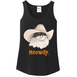 Meowdy Cat Meme Ladies Essential Tank