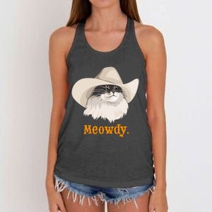 Meowdy Cat Meme Women's Knotted Racerback Tank