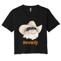 Meowdy Cat Meme Women's Crop Top Tee