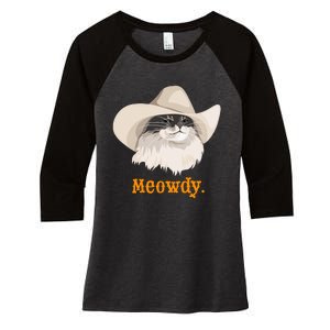 Meowdy Cat Meme Women's Tri-Blend 3/4-Sleeve Raglan Shirt