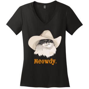 Meowdy Cat Meme Women's V-Neck T-Shirt