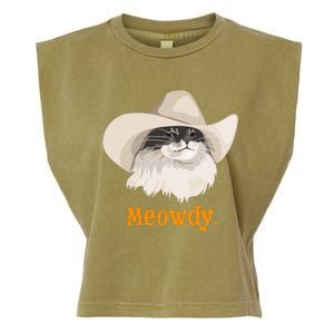 Meowdy Cat Meme Garment-Dyed Women's Muscle Tee