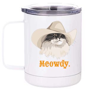 Meowdy Cat Meme 12 oz Stainless Steel Tumbler Cup