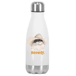 Meowdy Cat Meme Stainless Steel Insulated Water Bottle