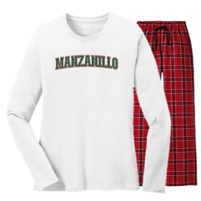 Mexico Colima Mexican Pride Manzanillo Women's Long Sleeve Flannel Pajama Set 