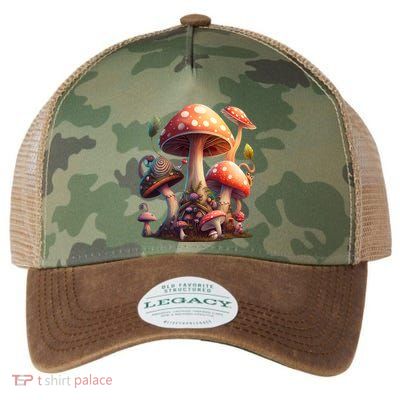 Magical Cottagecore Mushroom Aesthetic Mycology Fungi Hippie Cool Gift Legacy Tie Dye Trucker Hat