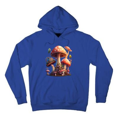 Magical Cottagecore Mushroom Aesthetic Mycology Fungi Hippie Cool Gift Tall Hoodie