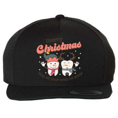 Merry Christmas May All Your Teeth Be White Dental Squad Great Gift Wool Snapback Cap