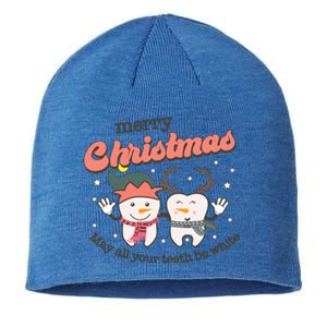 Merry Christmas May All Your Teeth Be White Dental Squad Great Gift Sustainable Beanie