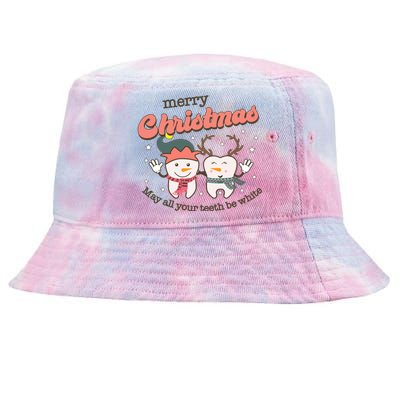 Merry Christmas May All Your Teeth Be White Dental Squad Great Gift Tie-Dyed Bucket Hat