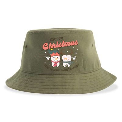 Merry Christmas May All Your Teeth Be White Dental Squad Great Gift Sustainable Bucket Hat