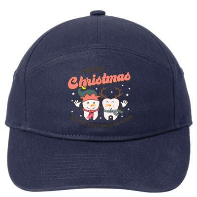 Merry Christmas May All Your Teeth Be White Dental Squad Great Gift 7-Panel Snapback Hat