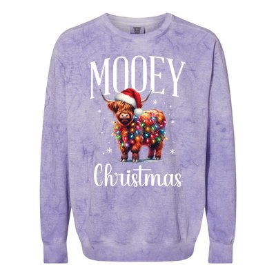 Mooey Christmas Mini Cow Lover Gift Colorblast Crewneck Sweatshirt